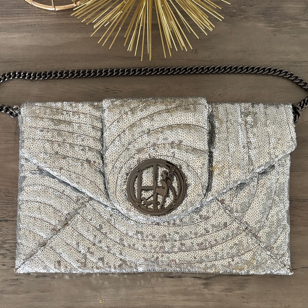 Henri Bendel Silver Sequin Wristlet